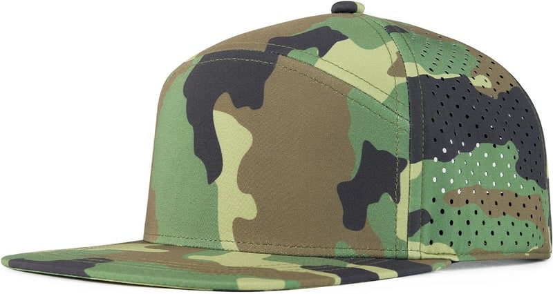 FEINION Men Flat Brim Adjustable Performance Hat Snapback Laser Perforated Baseball Cap - Image 1